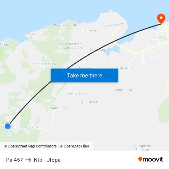 Pa-457 to Ntb - Ufopa map