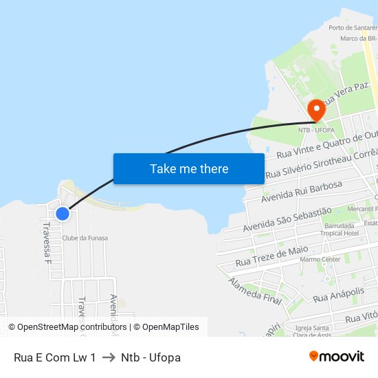 Rua E Com Lw 1 to Ntb - Ufopa map