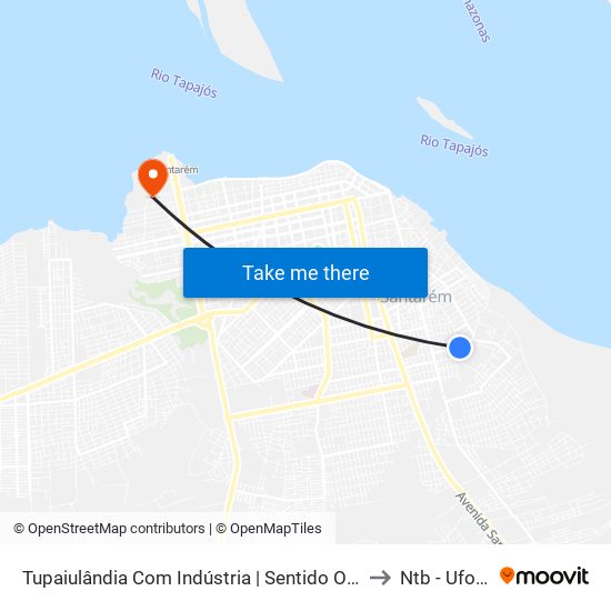 Tupaiulândia Com Indústria | Sentido Oeste to Ntb - Ufopa map