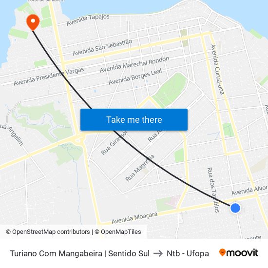 Turiano Com Mangabeira | Sentido Sul to Ntb - Ufopa map