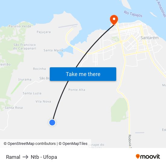 Ramal to Ntb - Ufopa map
