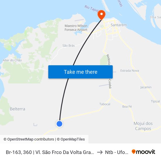 Br-163, 360 | Vl. São Frco Da Volta Grande to Ntb - Ufopa map