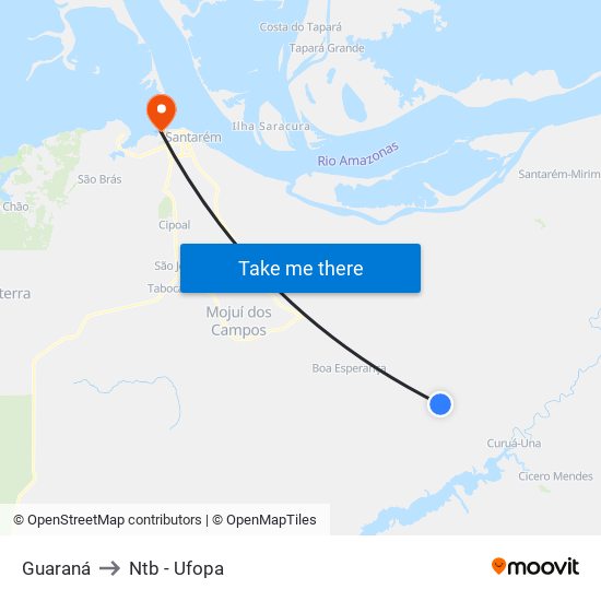 Guaraná to Ntb - Ufopa map