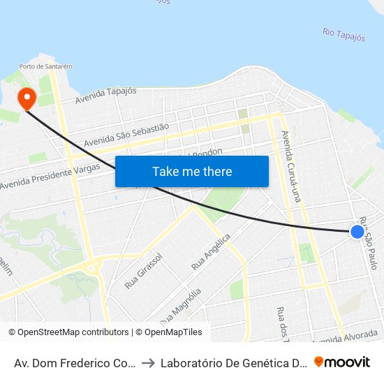 Av. Dom Frederico Costa, 1712 to Laboratório De Genética Da Interação map