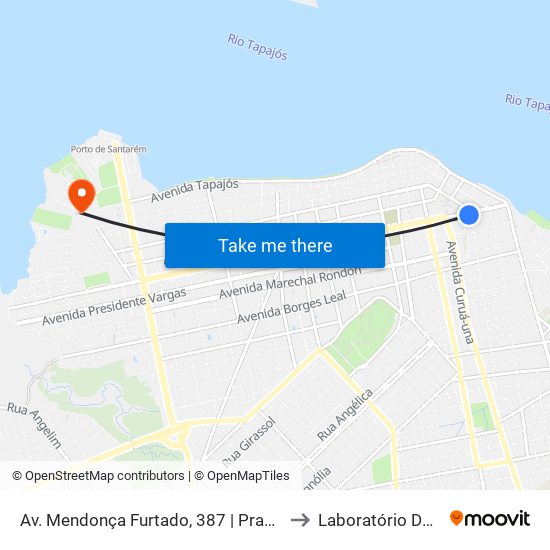 Av. Mendonça Furtado, 387 | Praça Elias Ribeiro Pinto / 4º Cartório De Santarém to Laboratório De Genética Da Interação map