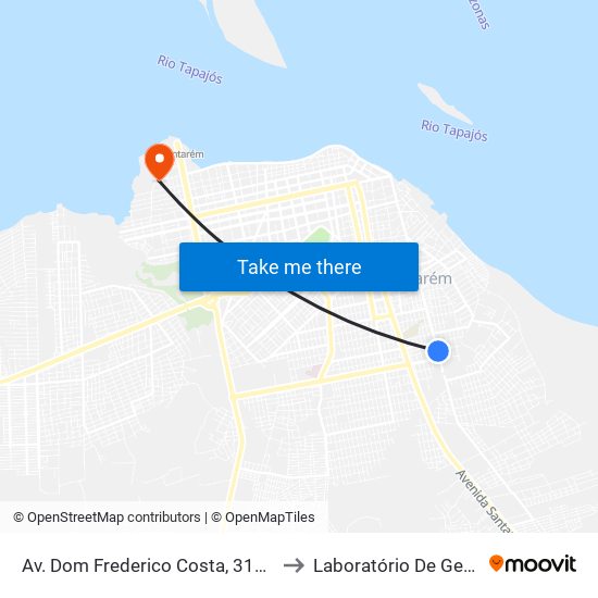Av. Dom Frederico Costa, 3167 | Emef São José Operário to Laboratório De Genética Da Interação map
