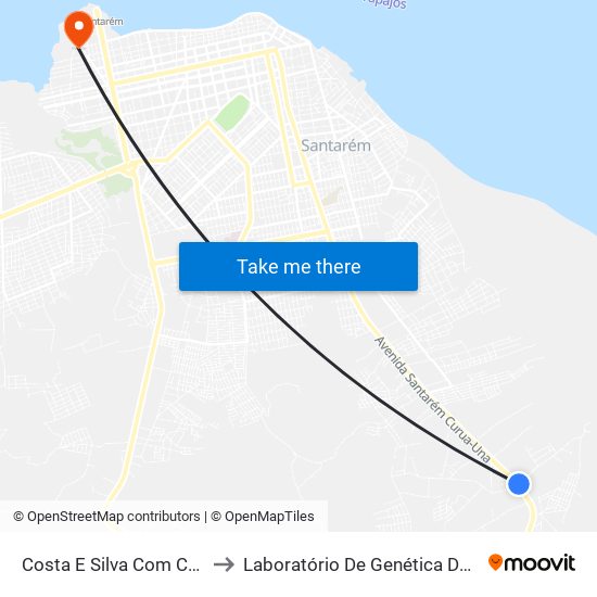 Costa E Silva Com Curuá-Una to Laboratório De Genética Da Interação map