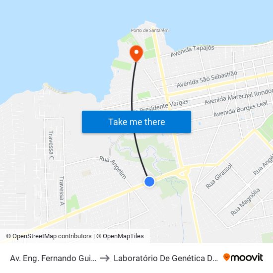 Av. Eng. Fernando Guilhon, 164 to Laboratório De Genética Da Interação map