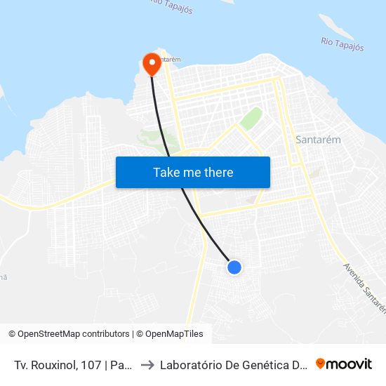 Tv. Rouxinol, 107 | Parada Final to Laboratório De Genética Da Interação map