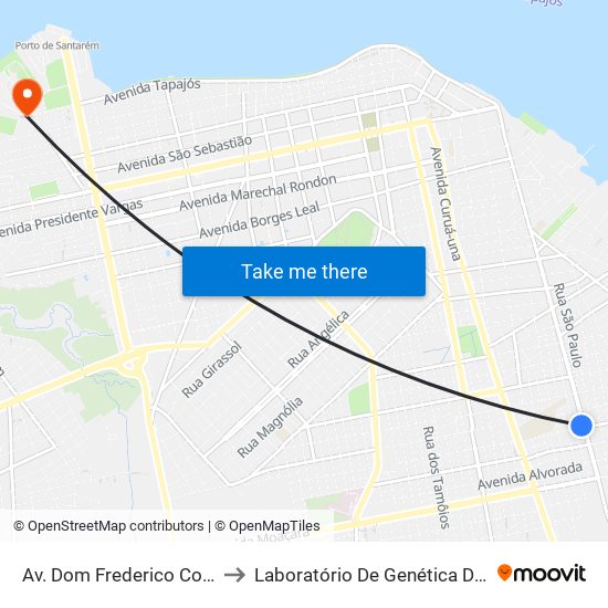 Av. Dom Frederico Costa, 2718 to Laboratório De Genética Da Interação map