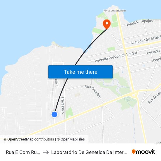 Rua E Com Rua 4 to Laboratório De Genética Da Interação map