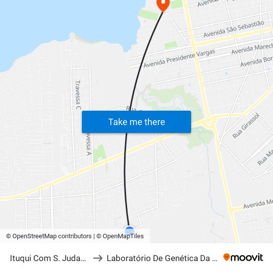 Ituqui Com S. Judas Tadeu to Laboratório De Genética Da Interação map