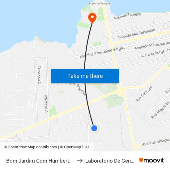 Bom Jardim Com Humberto Alves | Sentido Oeste to Laboratório De Genética Da Interação map