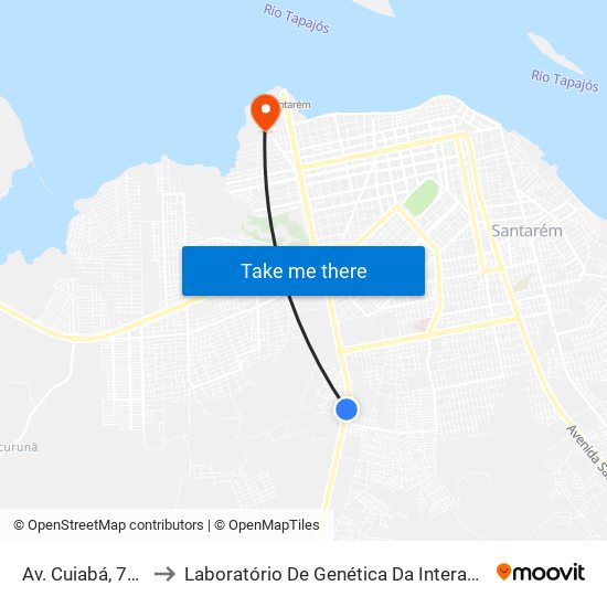 Av. Cuiabá, 790 to Laboratório De Genética Da Interação map