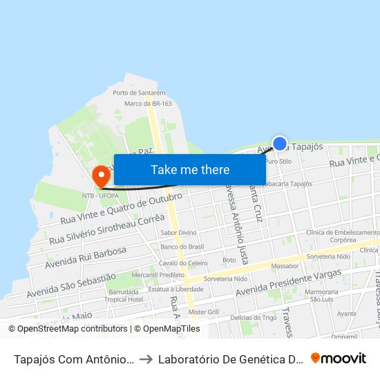 Tapajós Com Antônio Carvalho to Laboratório De Genética Da Interação map