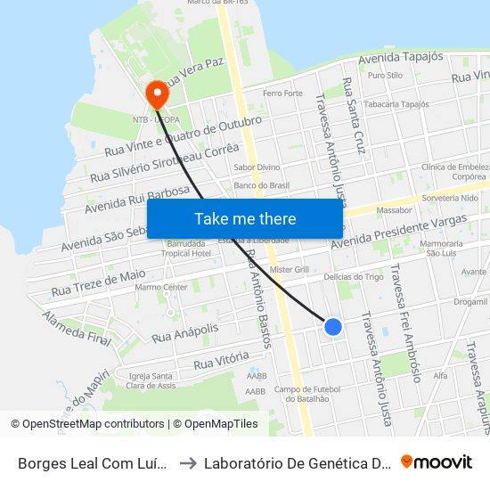 Borges Leal Com Luís Barbosa to Laboratório De Genética Da Interação map