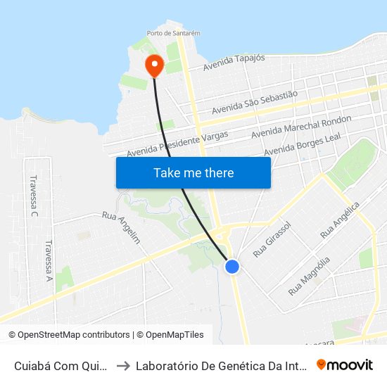 Cuiabá Com Quixadá to Laboratório De Genética Da Interação map