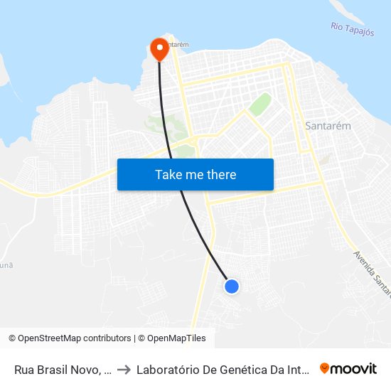 Rua Brasil Novo, 365 to Laboratório De Genética Da Interação map