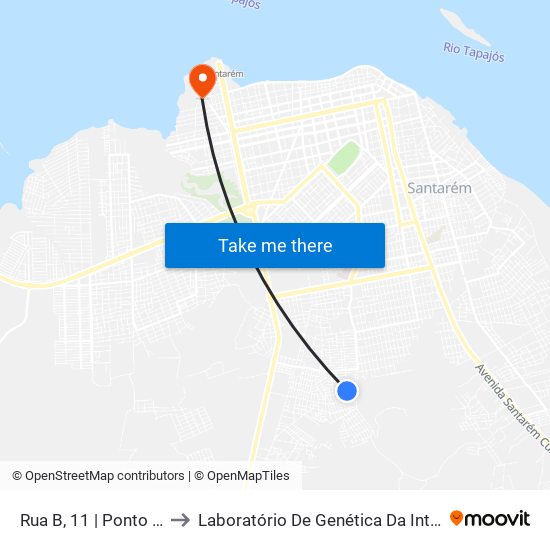 Rua B, 11 | Ponto Final to Laboratório De Genética Da Interação map