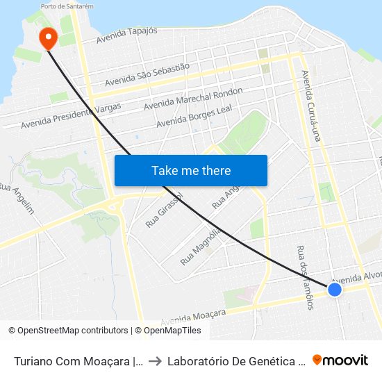 Turiano Com Moaçara | Sentido Sul to Laboratório De Genética Da Interação map