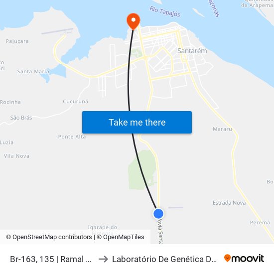 Br-163, 135 | Ramal Do Padre to Laboratório De Genética Da Interação map