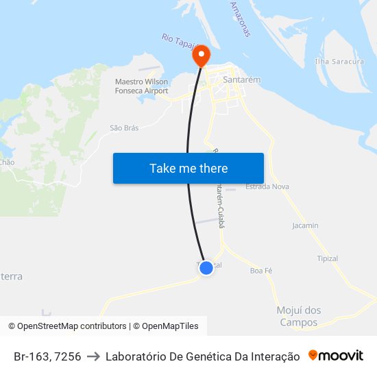 Br-163, 7256 to Laboratório De Genética Da Interação map