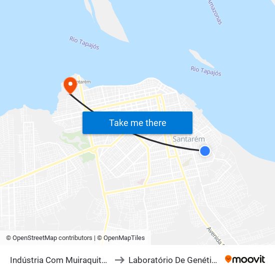 Indústria Com Muiraquitã | Sentido Norte to Laboratório De Genética Da Interação map