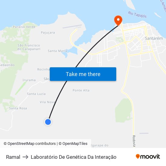 Ramal to Laboratório De Genética Da Interação map