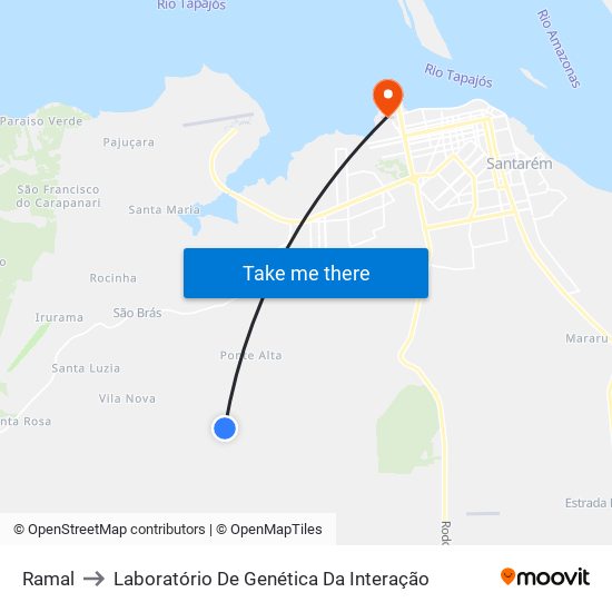 Ramal to Laboratório De Genética Da Interação map