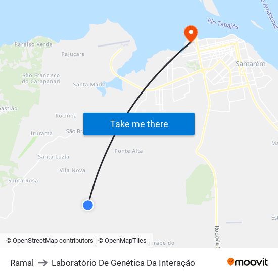 Ramal to Laboratório De Genética Da Interação map