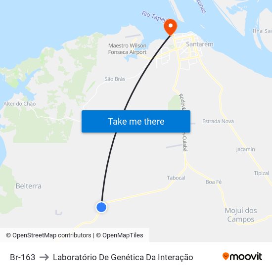 Br-163 to Laboratório De Genética Da Interação map