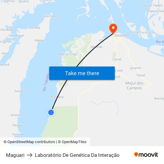 Maguari to Laboratório De Genética Da Interação map