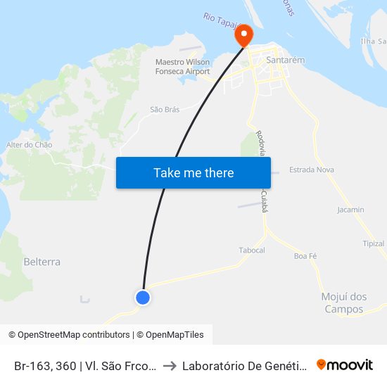 Br-163, 360 | Vl. São Frco Da Volta Grande to Laboratório De Genética Da Interação map