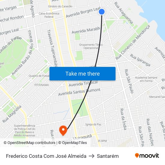 Frederico Costa Com José Almeida to Santarém map