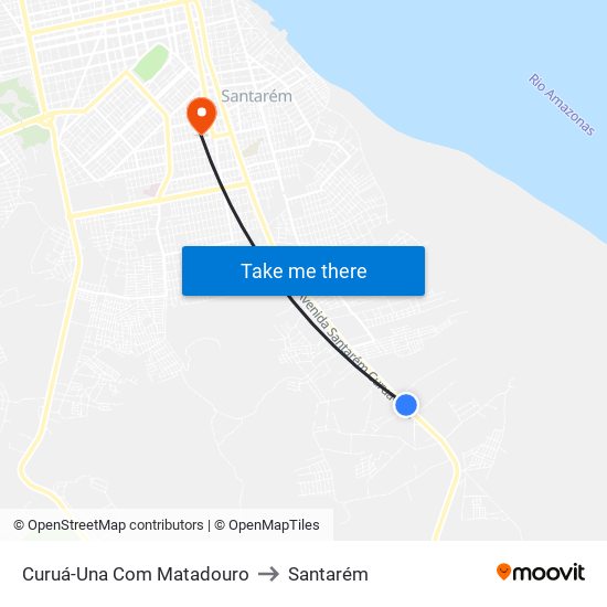 Curuá-Una Com Matadouro to Santarém map