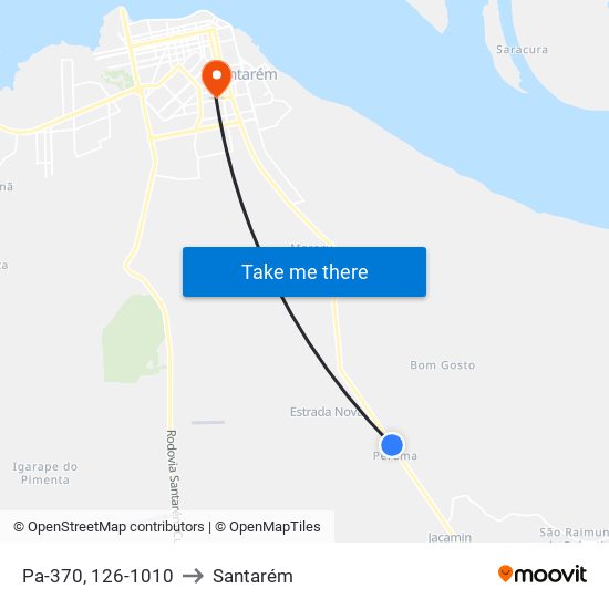 Pa-370, 126-1010 to Santarém map