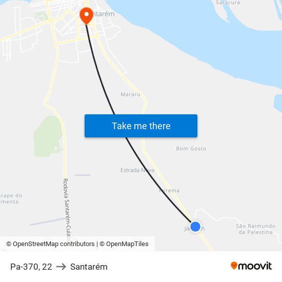 Pa-370, 22 to Santarém map