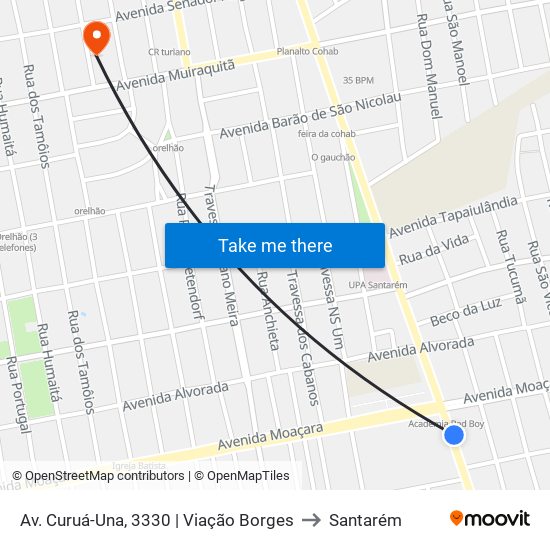 Av. Curuá-Una, 3330 | Viação Borges to Santarém map