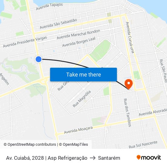 Av. Cuiabá, 2028 | Asp Refrigeração to Santarém map