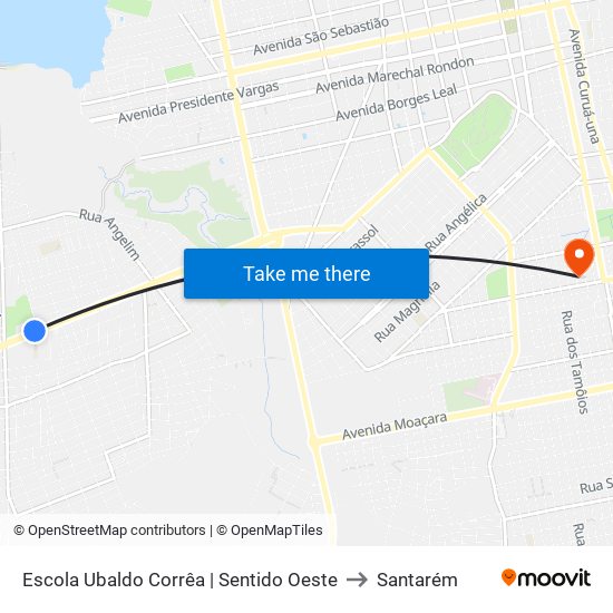 Escola Ubaldo Corrêa | Sentido Oeste to Santarém map