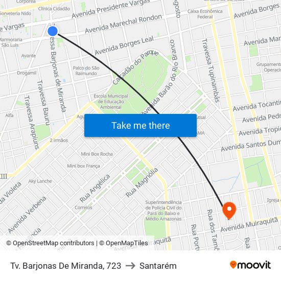 Tv. Barjonas De Miranda, 723 to Santarém map