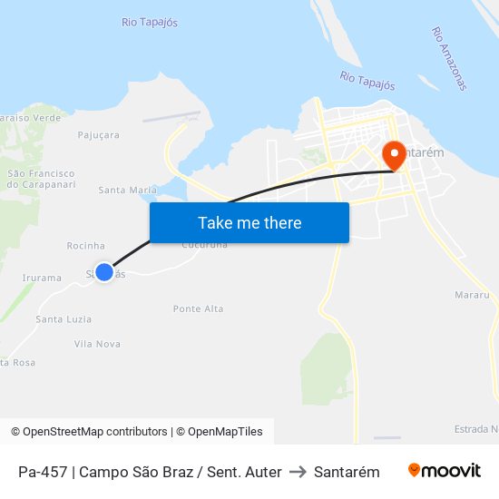 Pa-457 | Campo São Braz / Sent. Auter to Santarém map