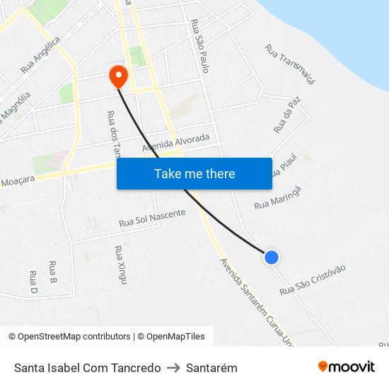 Santa Isabel Com Tancredo to Santarém map