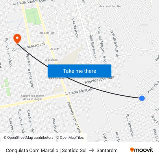 Conquista Com Marcílio | Sentido Sul to Santarém map