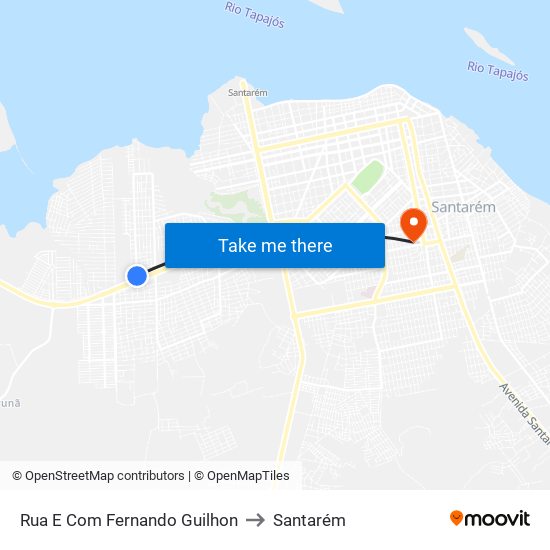 Rua E Com Fernando Guilhon to Santarém map