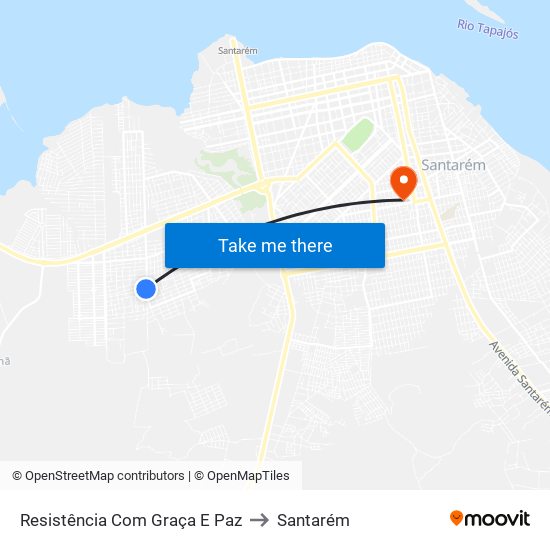 Resistência Com Graça E Paz to Santarém map