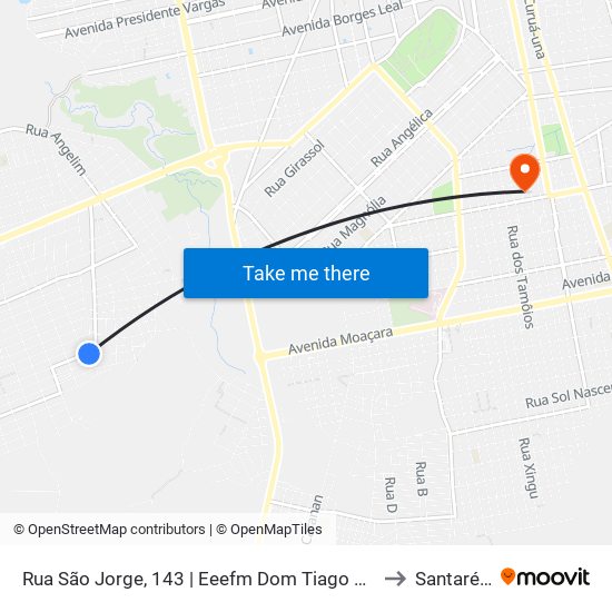 Rua São Jorge, 143 | Eeefm Dom Tiago Ryan to Santarém map