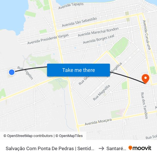 Salvação Com Ponta De Pedras | Sentido Sul to Santarém map