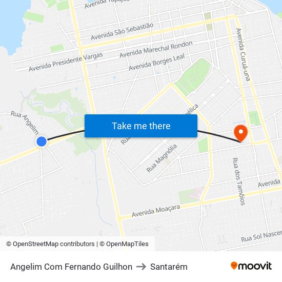 Angelim Com Fernando Guilhon to Santarém map