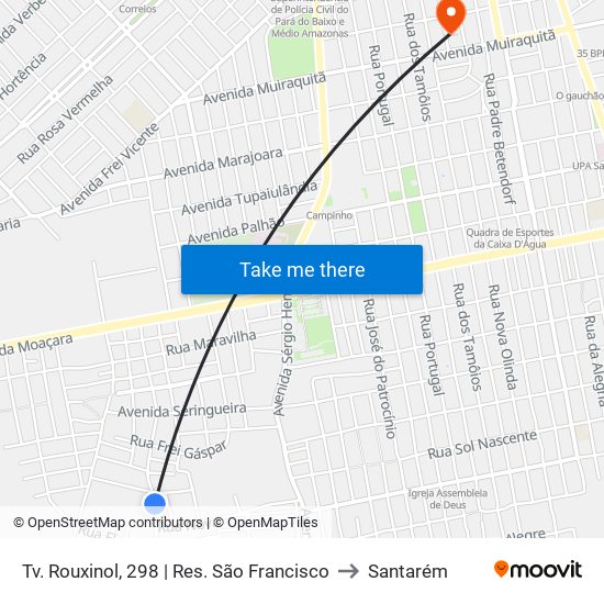 Tv. Rouxinol, 298 | Res. São Francisco to Santarém map